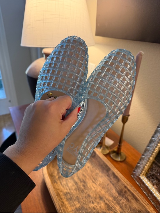 Madden Nyc Shoes - Light Blue Woven Jelly Flats for Women